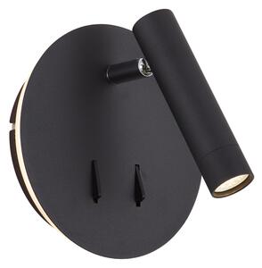 Moderna črna stenska svetilka vključno z LED in USB-C - Croft
