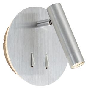 Sodobna jeklena stenska svetilka vključno z LED in USB-C - Croft