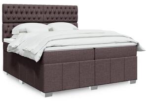 VidaXL Box spring postelja z vzmetnico temno rjav 200x200 cm blago