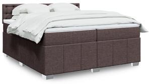 VidaXL Box spring postelja z vzmetnico temno rjav 200x200 cm blago