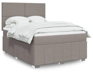 VidaXL Box spring postelja z vzmetnico taupe 140x200 cm blago