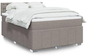 VidaXL Box spring postelja z vzmetnico taupe 140x190 cm blago