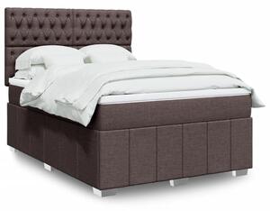 VidaXL Box spring postelja z vzmetnico temno rjava 140x200 cm blago