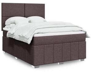 VidaXL Box spring postelja z vzmetnico temno rjav 140x190 cm blago