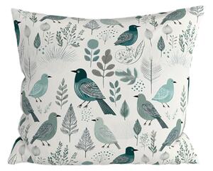 Prevleka za vzglavnik iz polibombaža LEAFBIRD POLY 45x45 cm, belo-zelena