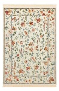 Kremno bela viskozna preproga 135x195 cm Oriental Flowers – Nouristan