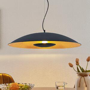 Lindby Lindbyjeva viseča svetilka Narisara, Ø 80 cm, E27, črno-zlata, zatemnjen, Črna, Dnevna soba / jedilnica, Kovina, Sodobni