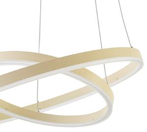 Arcchio LED-visoka svetilka Albiona, bež, 2 obroča, Ø 60 cm, zatemnjen, Bež, Kuhinja, Kovina, Sodobni