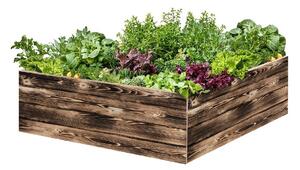ATMOWOOD Lesena visoka greda 120 x 120 x 40 cm - ožgana