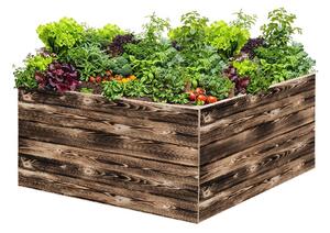 ATMOWOOD Lesena visoka greda 120 x 120 x 60 cm - ožgana