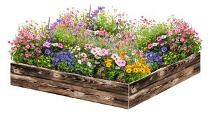 ATMOWOOD Lesena visoka greda 120 x 120 x 20 cm - ožgana