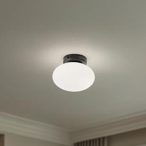 Domiluce Stropna svetilka Ufo, črna/bela, Ø 18 cm, steklo, G9, zatemnjen, Bela, Dnevna soba / jedilnica, Kovina, Sodobni