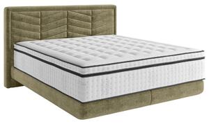 BOXSPRING POSTELJA 140 cm x 200 cm , tekstil olivno zelena