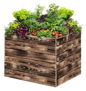 ATMOWOOD Lesena visoka greda 80 x 60 x 60 cm - ožgana