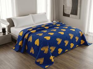 Pregrinjalo za posteljo GOLBINO, temno modro Dimenzije: 170 x 210 cm