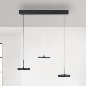 JUST LIGHT. GmbH LED-visoka svetilka Plata, črna, 3-žarnica, 3.000 K, zatemnjen, Črna, Dnevna soba / jedilnica, Kovina, Sodobni