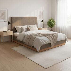Bessagi Home Oblazinjena Postelja Josef, Temno Rjava, 180x200