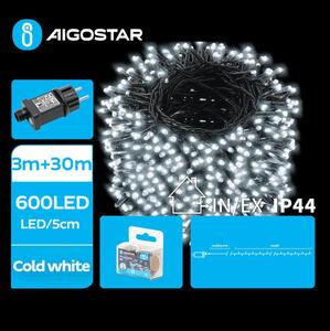 Aigostar - LED Zunanja božična veriga 600xLED/8 funkcij 33m IP44 hladno bela