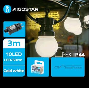 Aigostar - LED Zunanja dekorativna veriga 10xLED/3m IP44 hladno bela