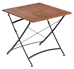 Sunfun Moni Balkonska miza (Do x Š x V: 75 x 75 x 75 cm, Akacija, Zložljivo, Oglate oblike, Rjava, črne barve)