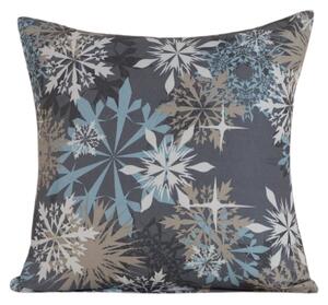 Prevleka za blazino iz mikrovlaken SNOWFLAKE 45x45 cm, modrosiva