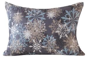 Prevleka za vzglavnik iz mikrovlaken SNOWFLAKE 70x90 cm, modro-siva