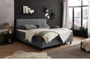 POSTELJA Z VZMETNICO 180 cm x 200 cm , tekstil, leseni material antracit