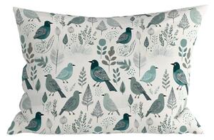Prevleka za vzglavnik iz polibombaža LEAFBIRD POLY 50x70 cm, belo-zelena