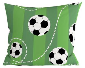 Prevleka za vzglavnik iz polibombaža FOOTBALL TIME POLY 45x45 cm, zelena