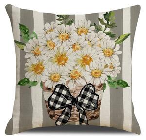 Prevleka za blazino DAISIES 45x45 cm, siva