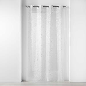 Prosojna zavesa iz tančice v beli in srebrni barvi 140x240 cm Floressia – douceur d'intérieur