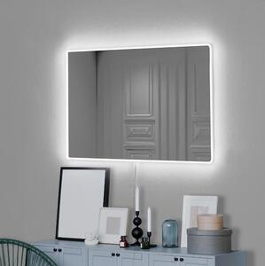 LED Stensko ogledalo z osvetlitvijo RECTANGULAR 60x40 cm bela