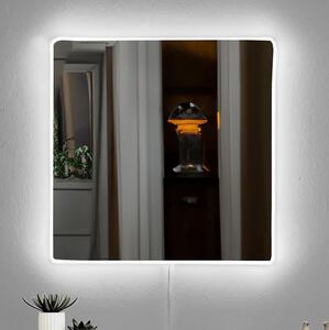 LED Stensko ogledalo z osvetlitvijo SQUARE 50x50 cm bela