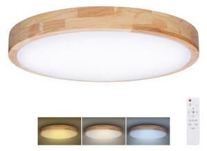 Solight WO8009- LED Zatemnitvena svetilka SOLID OAK LED/48W/230V 3000-6500K pr. 39 cm + Daljinski upravljalnik