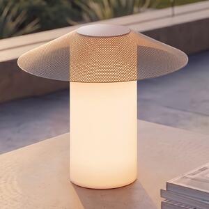 Lucande LED-terasa svetilka ZAMIRAS, 40 cm, srebrna, IP65, Siva, Aluminij, Dizajn