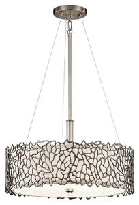 VISEČA SVETILKA Silver-Coral 46.4/28.6 cm E27