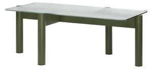 Zelena klubska mizica s stekleno mizno ploščo 55x105 cm Kob – noo.ma