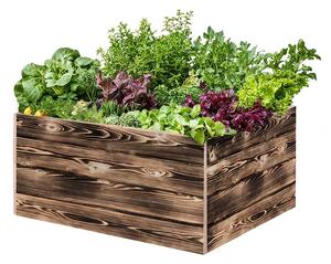 ATMOWOOD Lesena visoka greda 80 x 60 x 40 cm - ožgana