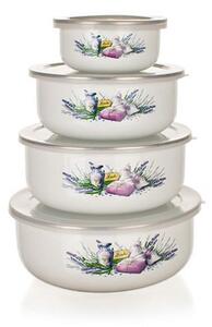 Banquet Set of enamel bowls Lavender