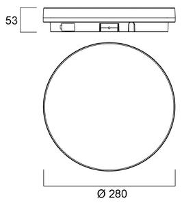 Sylvania Start Surface Slim stropna svetilka, Ø28cm, senzor, IP54