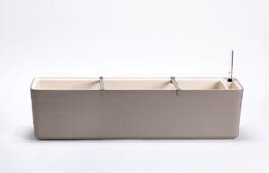 Plastia Samozavlažovací truhlík Berberis 80, siva+ sl. kost, 80 cm