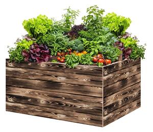 ATMOWOOD Lesena visoka greda 120 x 80 x 60 cm - ožgana