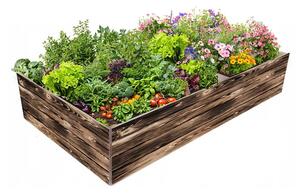 ATMOWOOD Lesena visoka greda 240 x 100 x 40 cm - ožgana