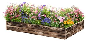 ATMOWOOD Lesena visoka greda 140 x 80 x 20 cm - ožgana