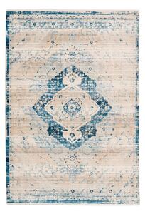 VINTAGE PREPROGA 160/230 cm tkano modra, krem barve