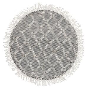 ROČNO TKANA PREPROGA Colored Macrame one 140/140 cm tkano siva, bela