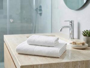 Set brisač CARRARA 1 kos 60x100 cm in 1 kos 40x55 cm 100% bombaž, bela