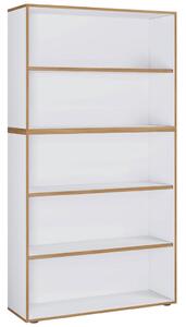 PISARNIŠKI REGAL 100/183/33 cm bela, medeni hrast