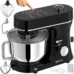 2300W touch planetarni kuhinjski mešalnik robot LCD 6L z ogrevano posodo črn
