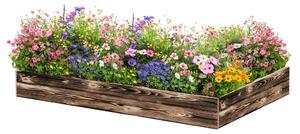 ATMOWOOD Lesena visoka greda 160 x 100 x 20 cm - ožgana